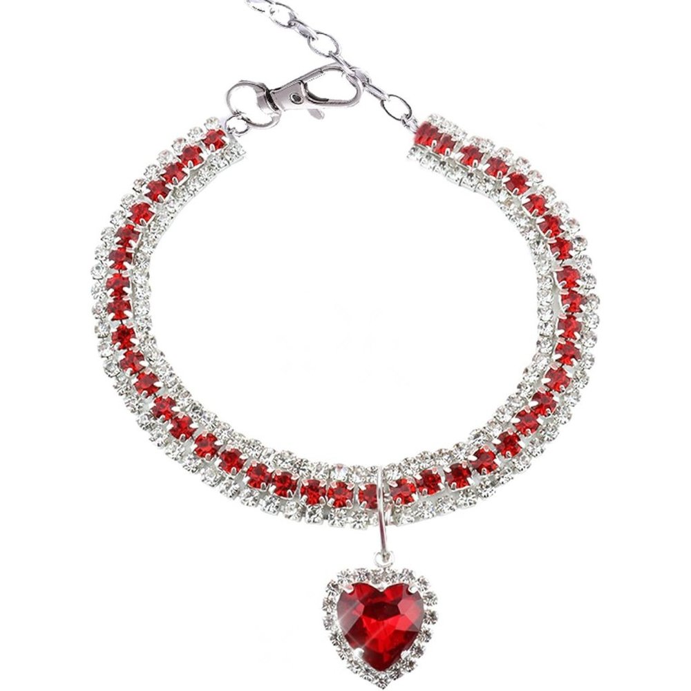 NEW Sparkling Bling Swarovski Crystal Rhinestone Heart Pet Collar: Cat O… - Picture 3 of 7